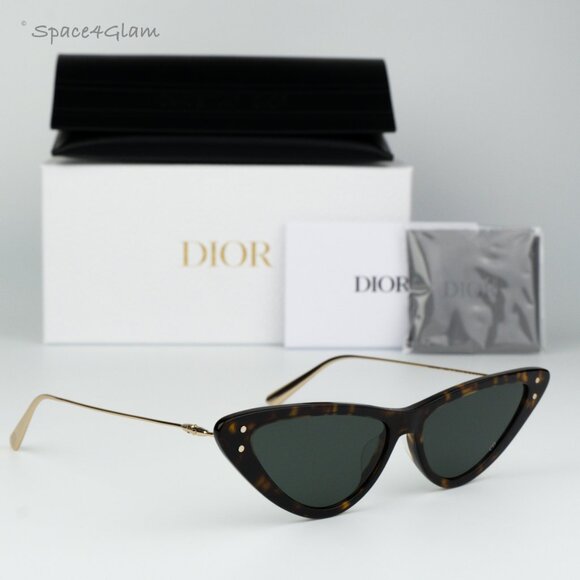 NEW Dior MISSDIOR B4U CD40105U 52N 22C0 Havana Green Unisex Cat Eye Sunglasses - Picture 1 of 10